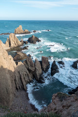 The coast and the sea in the Cabo de Gata of Almeria