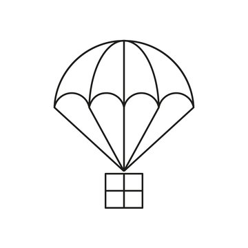 recommend clip art: Parachute with cargo icon