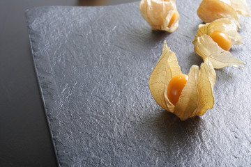 physalis on a stone background