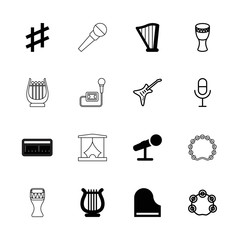 Collection of 16 concert filled and outline icons