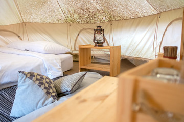 interior design in tent camp