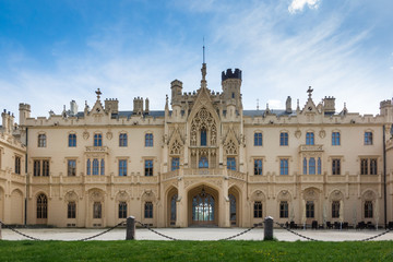 Fototapeta na wymiar Neo-gothic palace in Lednice, Moravia, Czech Republic