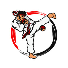 Fighter Warrior Mascot Design Vector