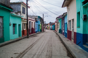 Narrow street in Sancti Spiritus, Cuba