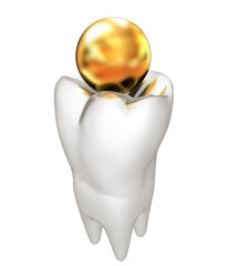 Tooth and sphere. 3d illustration