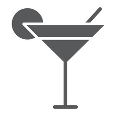 Cocktail glyph icon, travel and tourism, drink sign vector graphics, a solid pattern on a white background, eps 10.