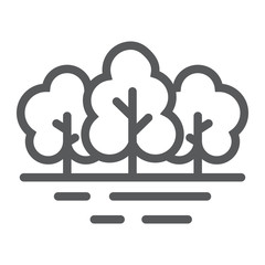 Forest line icon, travel and tourism, tree sign vector graphics, a linear pattern on a white background, eps 10.