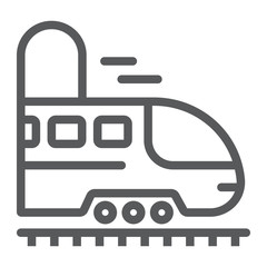 Railroad trip line icon, travel and tourism, subway in tunnel sign vector graphics, a linear pattern on a white background, eps 10.