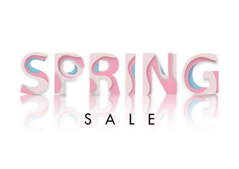 Spring sale abstract text paper art style vector