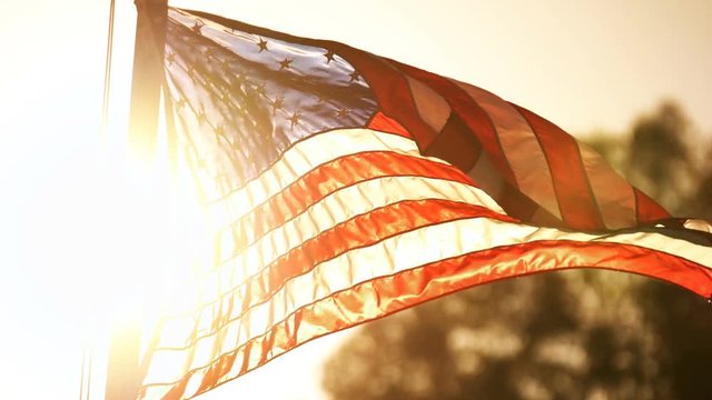 American Flag Slow Motion 120fps Loop