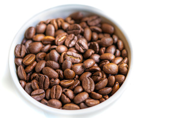 Roasted Coffee Beans On White Background