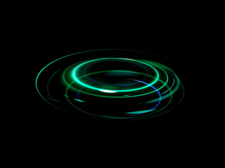 Glow effect. Ribbon glint. Abstract rotational border lines. Power energy. LED glare tape. .Luminous shining neon lights cosmic abstract frame. Magic design round whirl. Swirl trail effect.