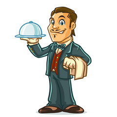 Waitress Mascot Design Vector