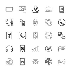 Collection of 25 phone outline icons