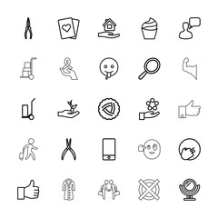 Collection of 25 hand outline icons