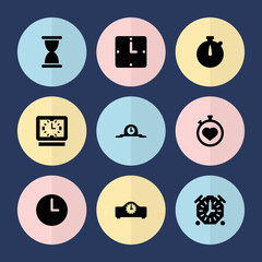 Fototapeta premium Set of 9 second filled icons