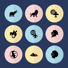 Set of 9 africa filled icons