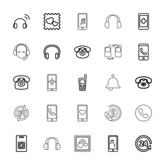 Collection of 25 call outline icons