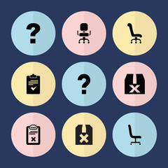 Set of 9 question filled icons