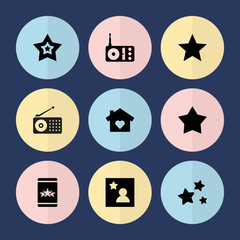 Set of 9 favorite filled icons