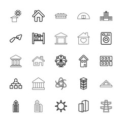 Collection of 25 structure outline icons