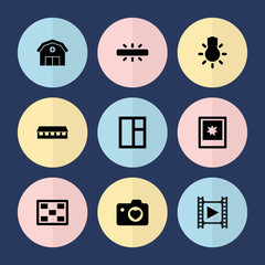 Set of 9 frame filled icons
