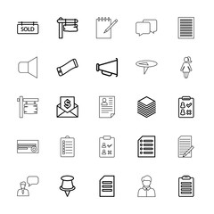 Collection of 25 message outline icons