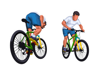 set detailed bicycle rider