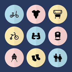 Fototapeta premium Set of 9 newborn filled icons