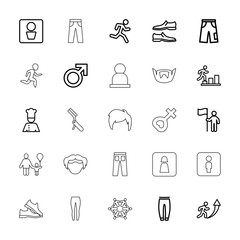 Collection of 25 men outline icons
