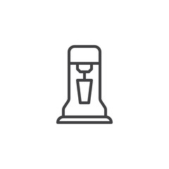 Milkshake machine outline icon. linear style sign for mobile concept and web design. Milkshake maker simple line vector icon. Symbol, logo illustration. Pixel perfect vector graphics