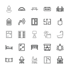 Collection of 25 room outline icons