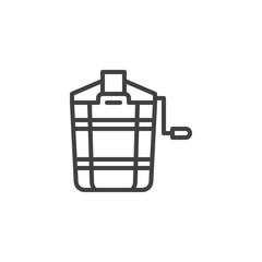Ice cream bucket outline icon. linear style sign for mobile concept and web design. Freezer simple line vector icon. Symbol, logo illustration. Pixel perfect vector graphics