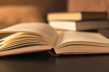 book on the desk against book