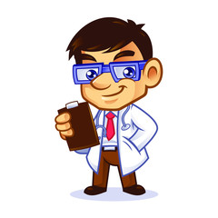 Doctor Geek Mascot Design Vector