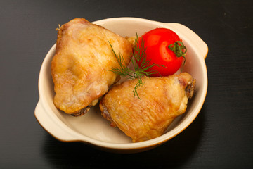 Baked chicken leg