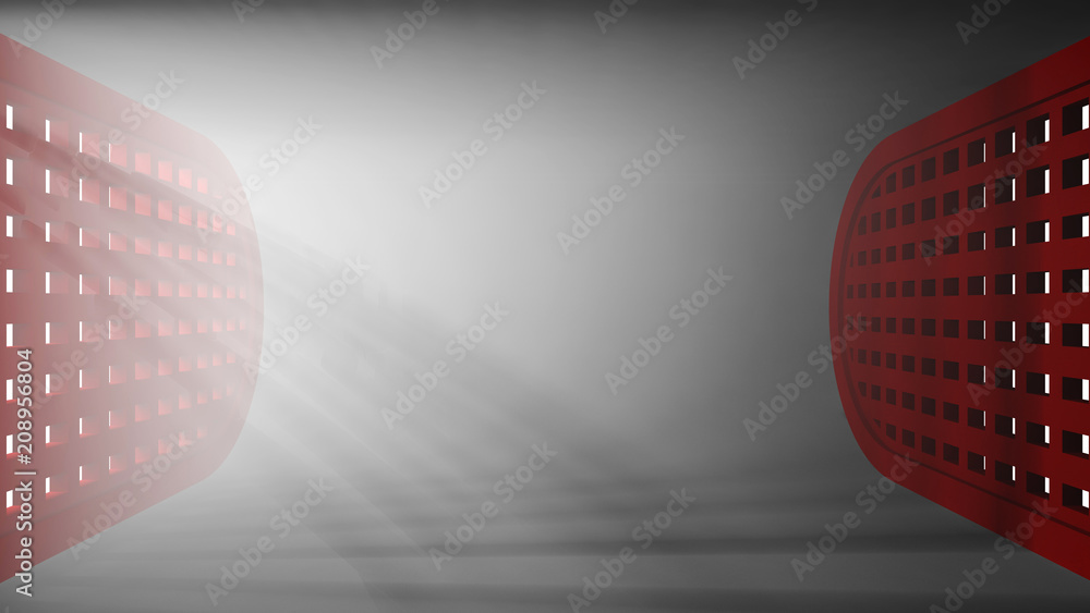 Poster ultra modern conceptual empty interior with light rays from the windows for your objects. 3d renderi