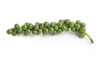 fresh green pepper on white background