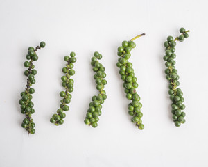 fresh green pepper on white background