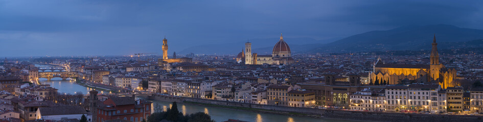 The Magical Panoramic view skyline of Florence from Piazzale Michelangelo, Florence, Italy