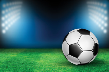 Soccer ball on the Football arena