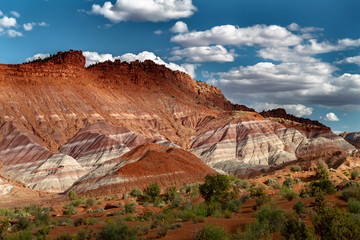 Fototapeta na wymiar Beauty view of the rainbow-like layers of Grand Staircase Escalante National Monument in Paria Utah, USA.