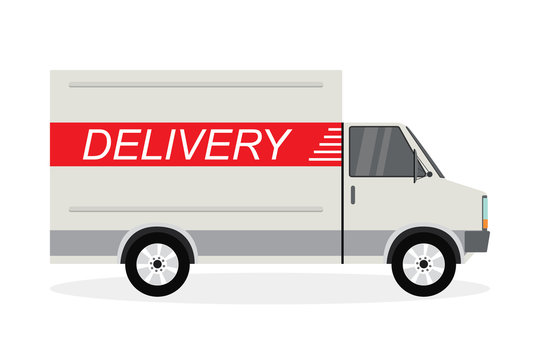 Delivery truck,van in flat style