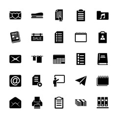 Collection of 25 paper filled icons
