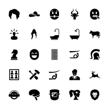 Collection of 25 head filled icons