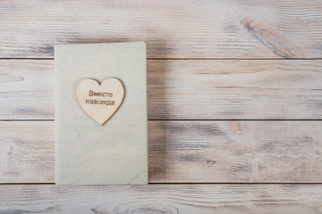 Hearts, love, Valentine's Day on a light wooden rustic background