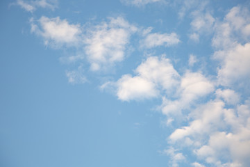 Blue sky with white clouds.