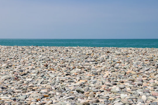 Fototapeta Pebble beach of the Black sea