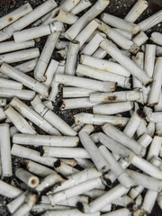 many cigarette butts