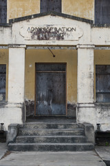 Abandoned military base structures on Angel Island